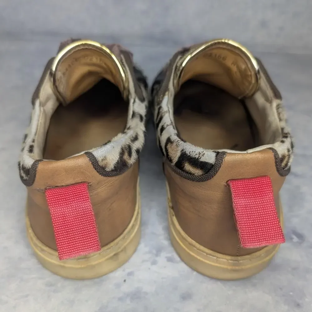 Ron Tomson Men's Punk Rocker Spiked Low-Top Sneaker in Leopard Print, Size 10.5